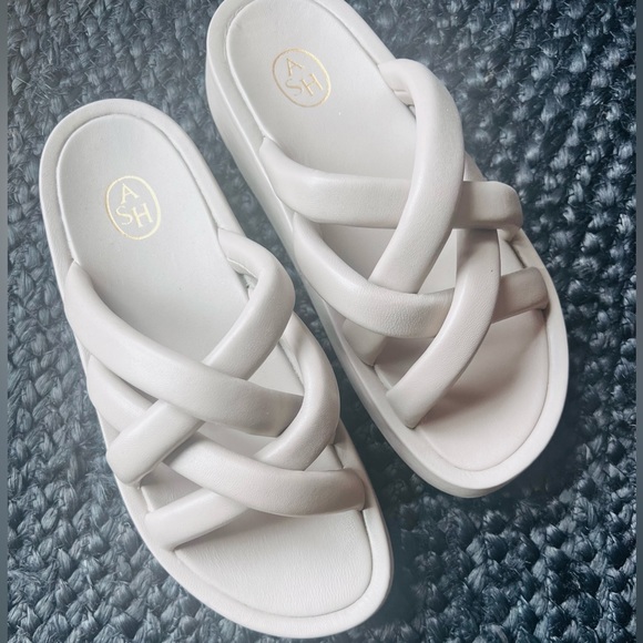 ASH crisscross leather platform slides. Worn only once. Sold out everywhere! - Picture 8 of 8